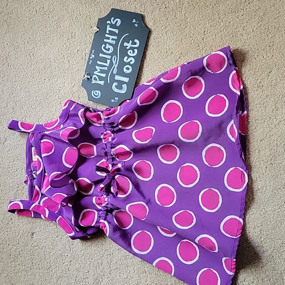 Healthtex Polka Dot Sundress 18M Ruffles Pink Purple White